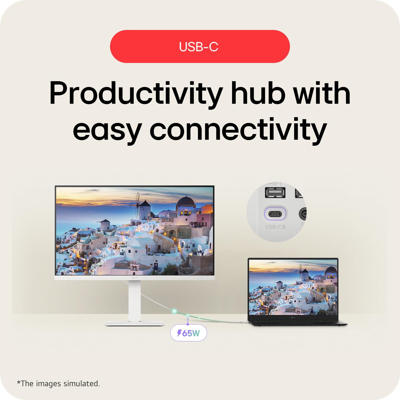 LG 27” 4K UHD (3840x2160) IPS Smart Monitor, webOS, 90% DCI-P3